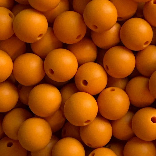 15mm Honey Orange Silicone Bead
