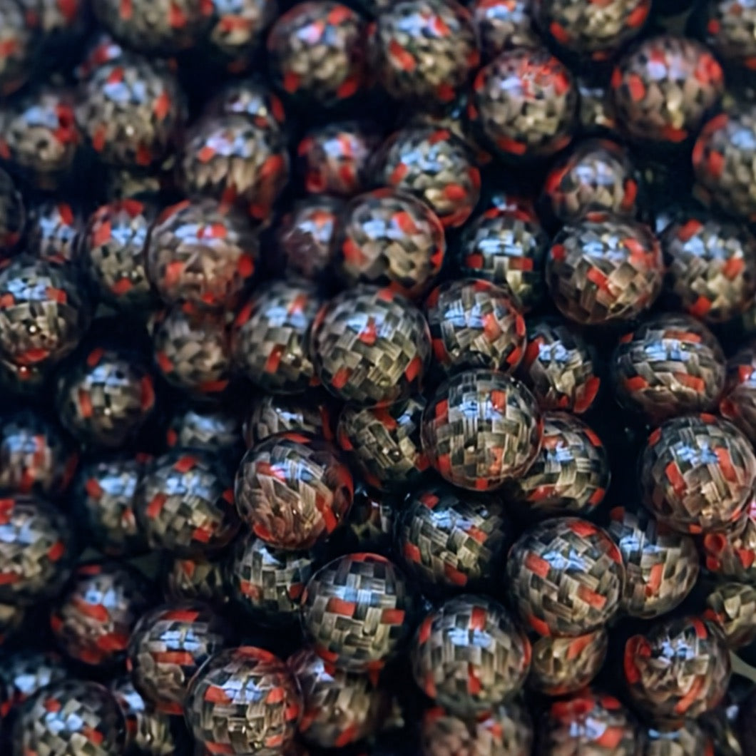 15mm Red Carbon Fiber Silicone Bead