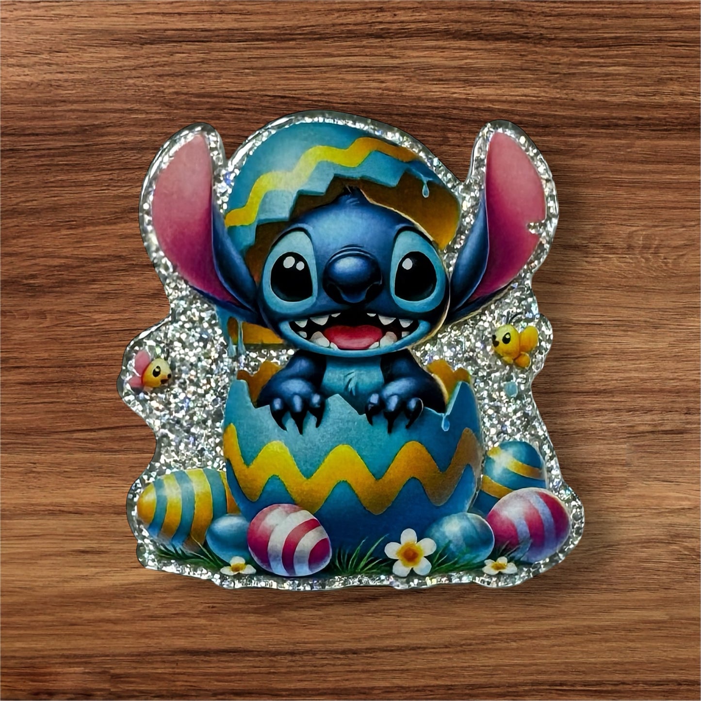 Blue Alien In Easter Egg Acrylic Flatback