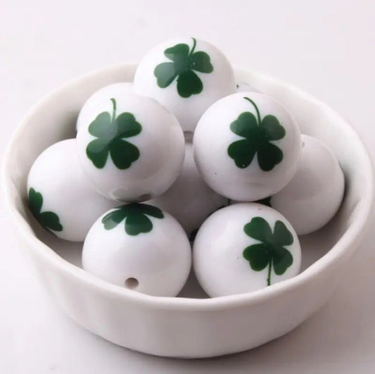 20mm Single Clover Acrylic Bead