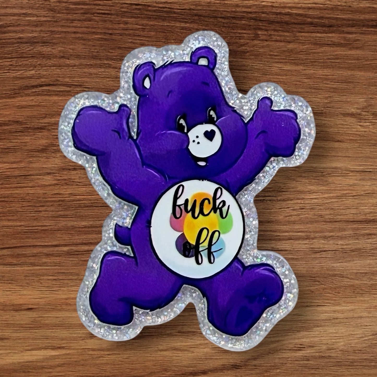 Purple Swear Bear Acrylic Flatback