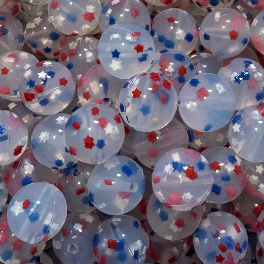 15mm Star Confetti Silicone Bead