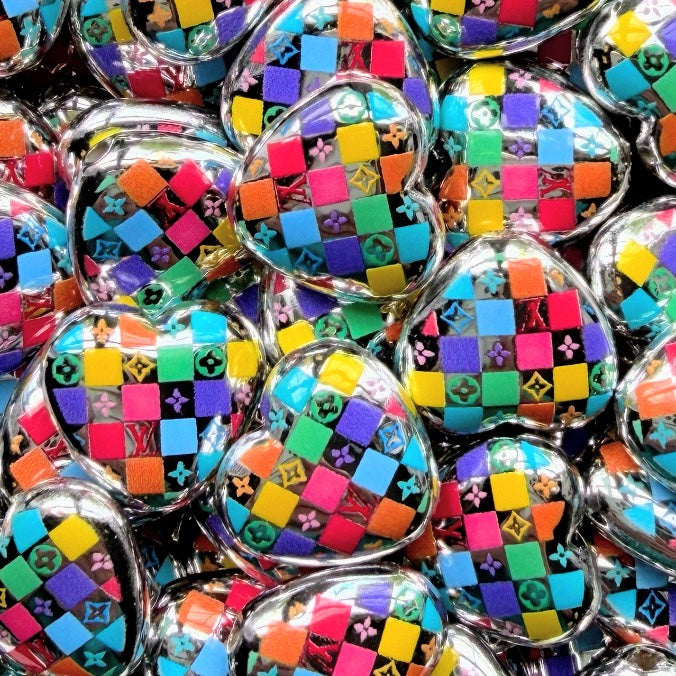 Designer Acrylic Heart Bead