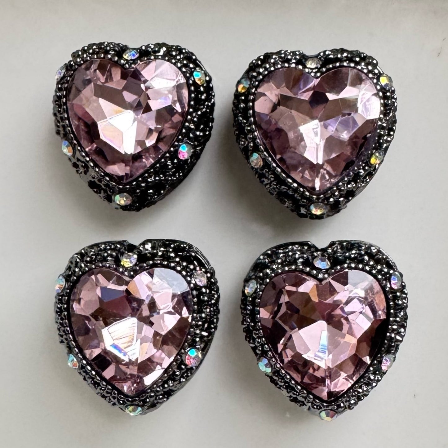 Heart Hematite Pink Gemstone Bead
