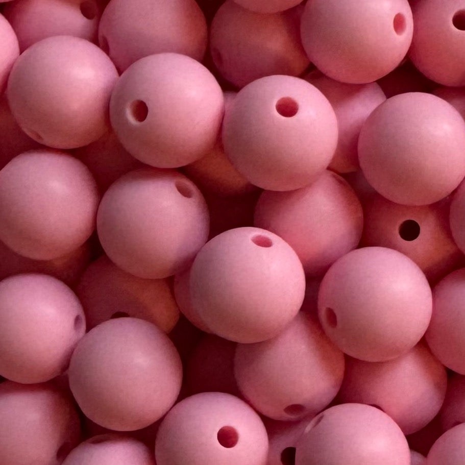 12mm Butterfly Pink Silicone Bead