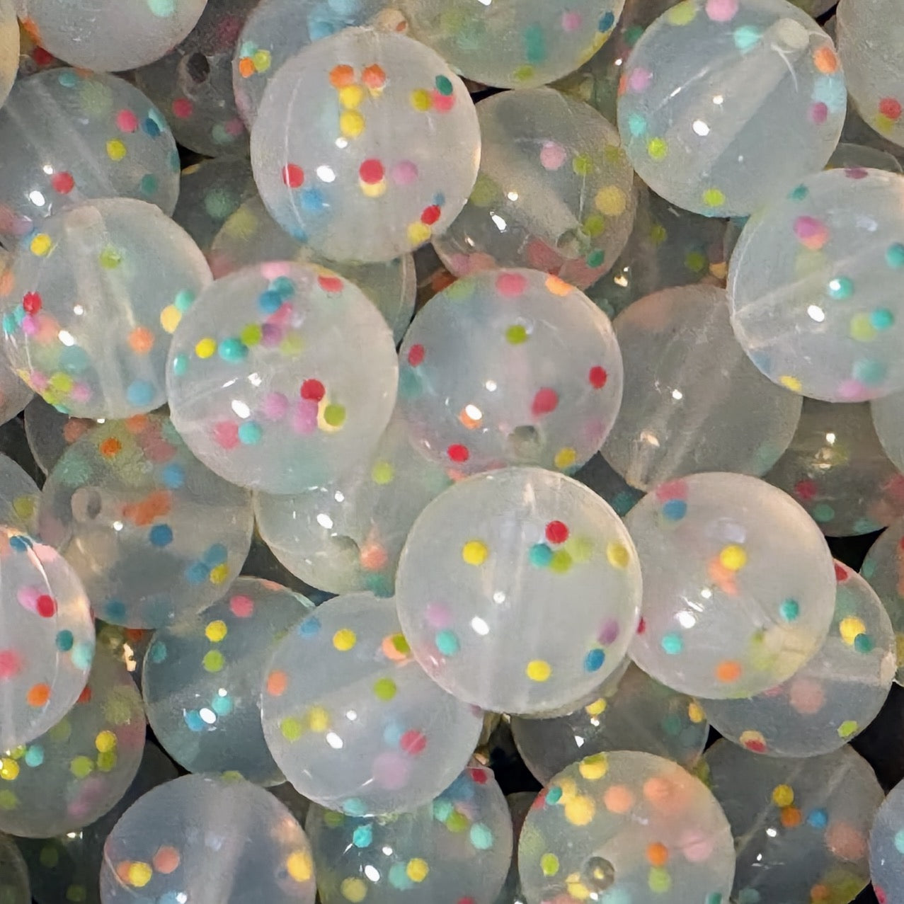15mm Colorful Confetti Silicone Bead