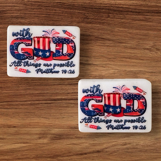 With God All Things Are Possible Patriotic Focal (Custom)