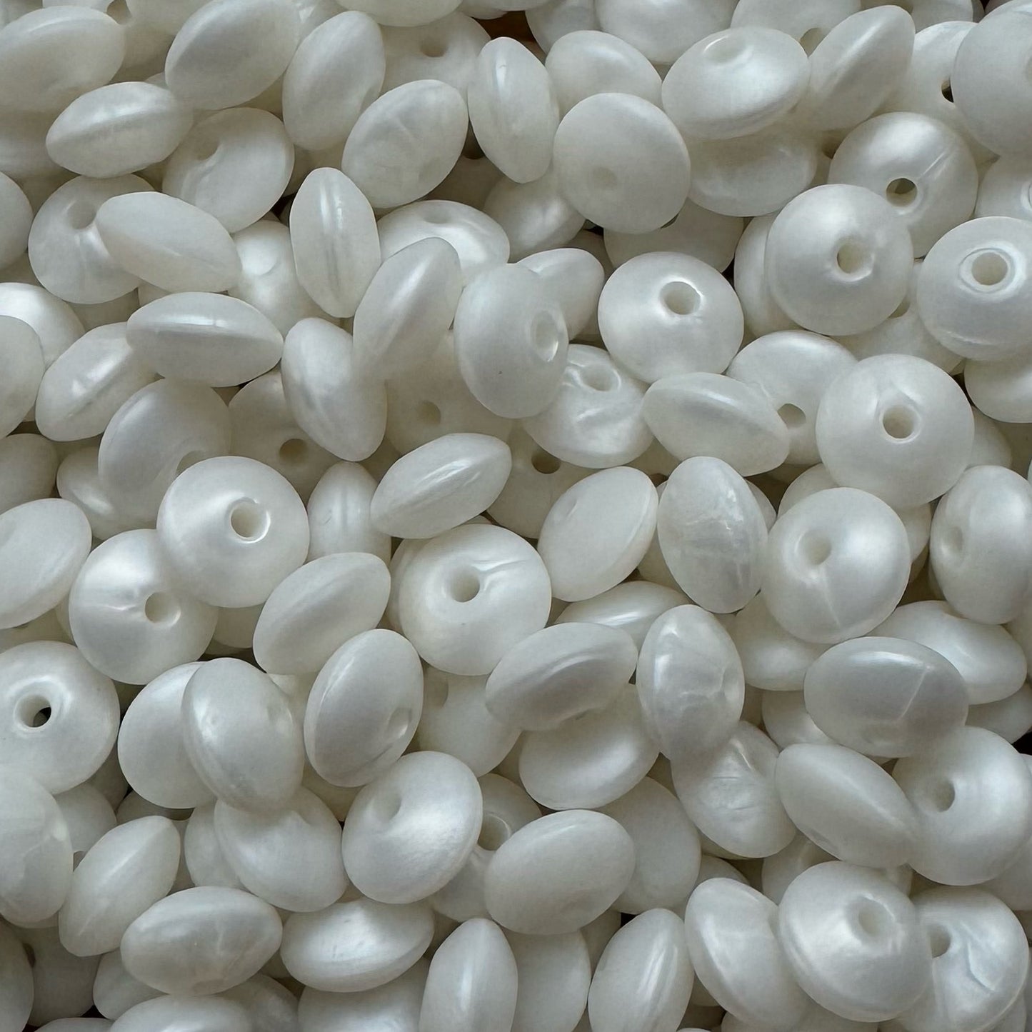 12mm Pearl White Silicone Lentil