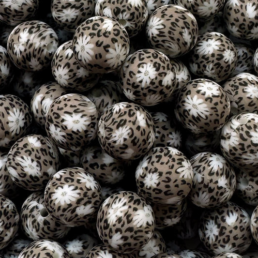 15mm Leopard Daisy Bead