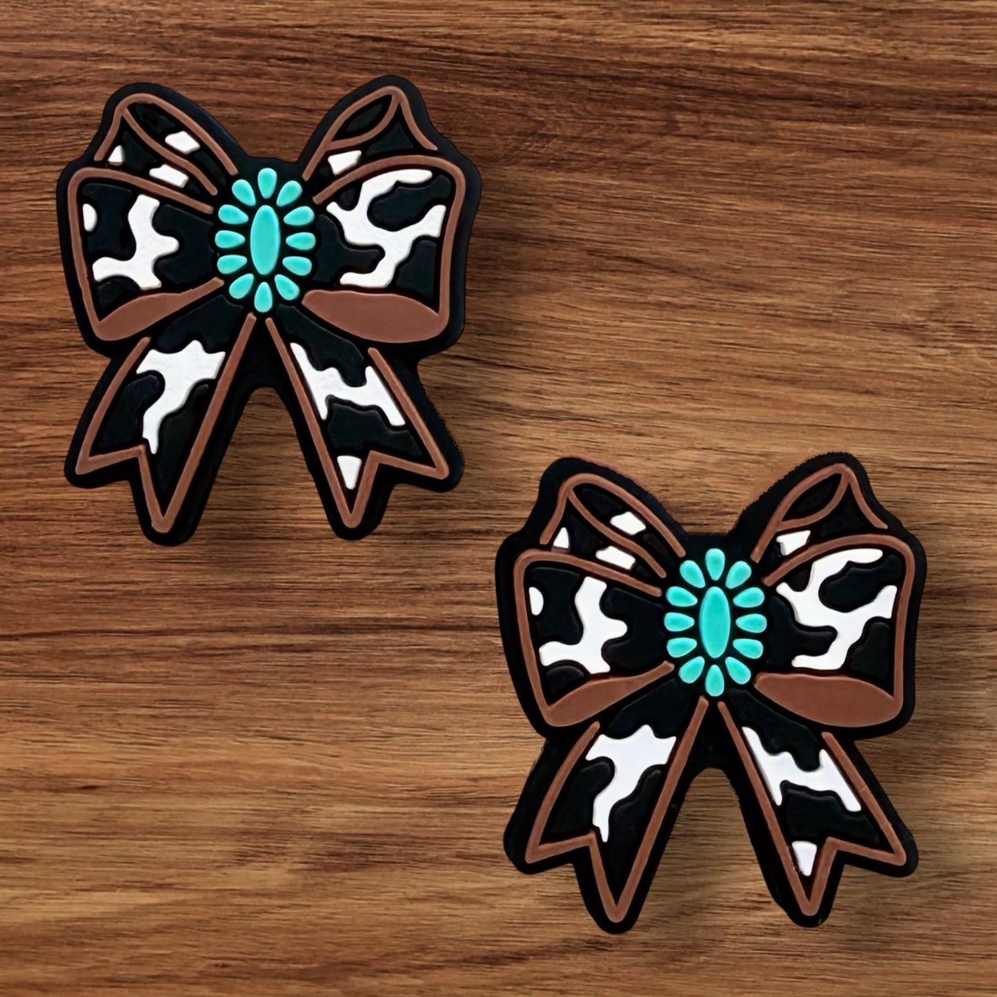 Brown Cow Print Bow Focal