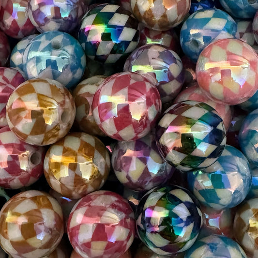 16mm checkered Acrylic Beads