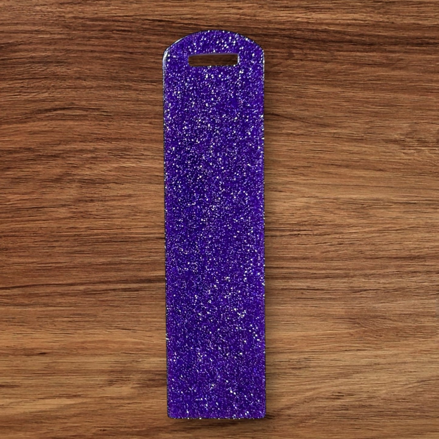 Purple Glitter Acrylic Bookmark