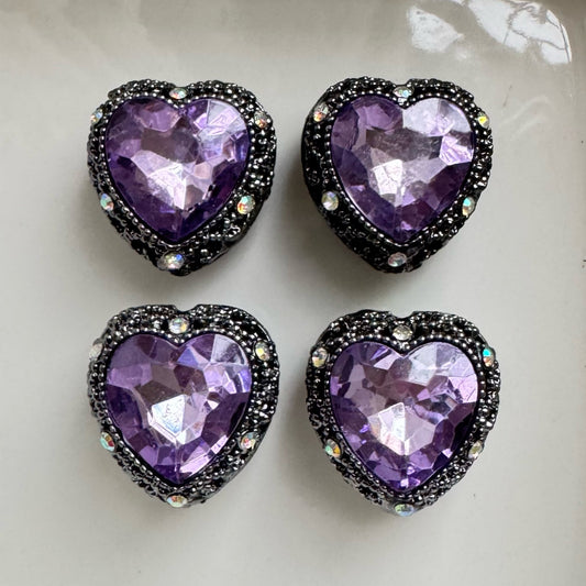 Heart Hematite Purple Gemstone Bead