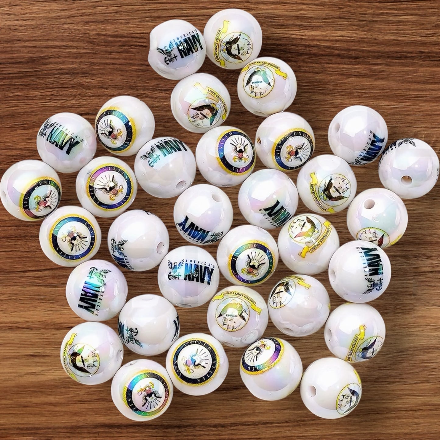 16mm Acrylic Military Beads
