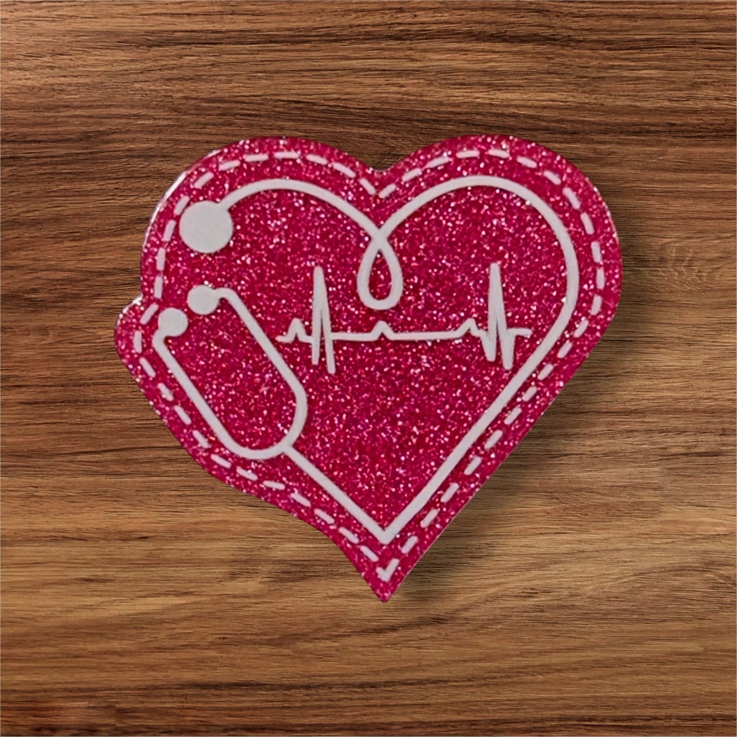 Pink Heart Acrylic Flatbacks