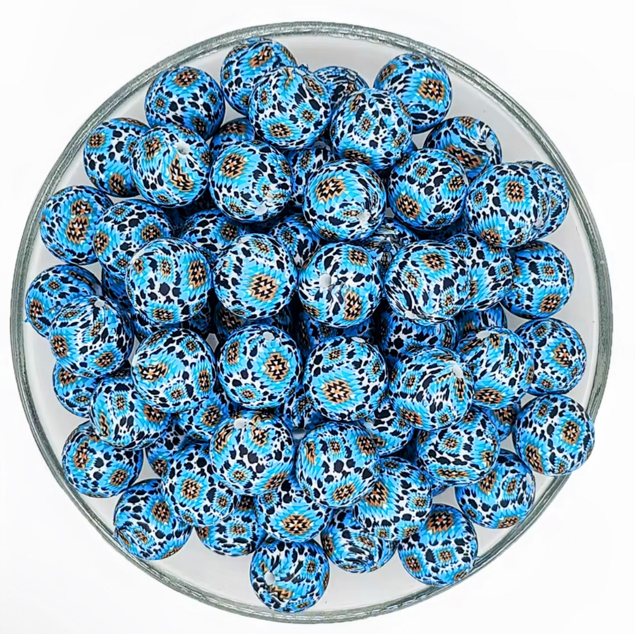 15mm Western Turquoise Silicone Bead