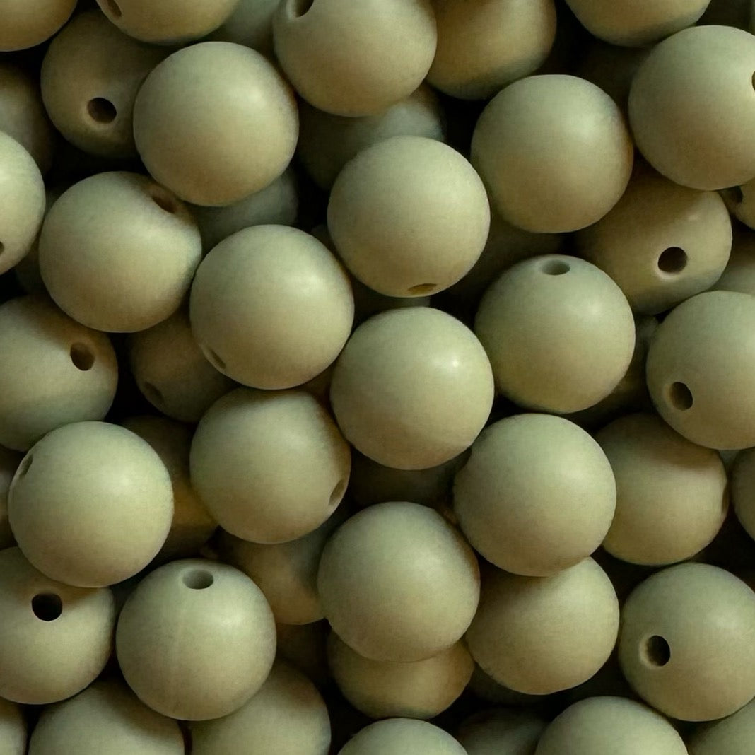 12mm Sage Green Silicone Bead