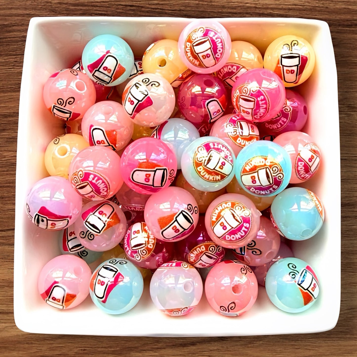 16mm DD Coffee Acrylic Bead