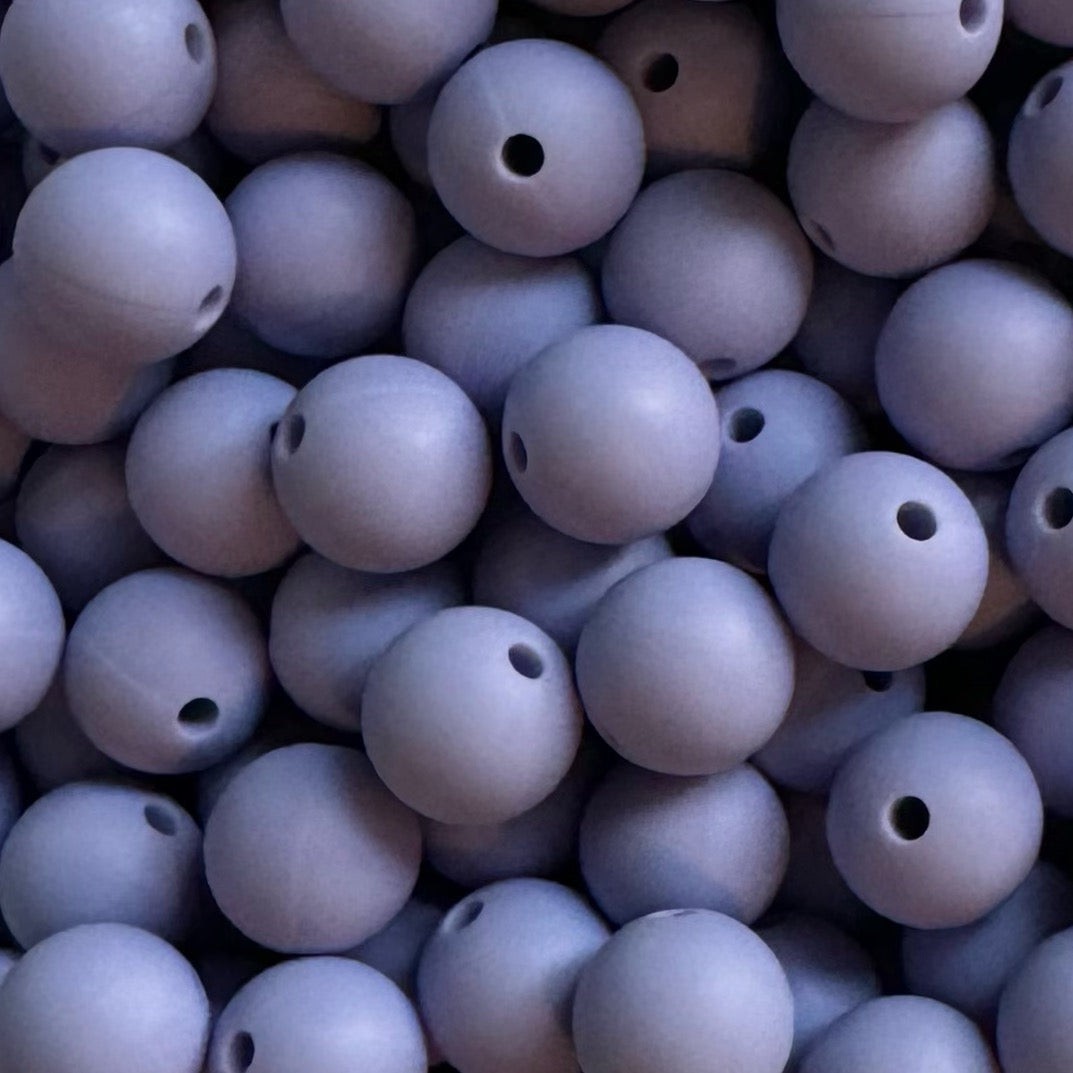 15mm Purple Blue Silicone Bead