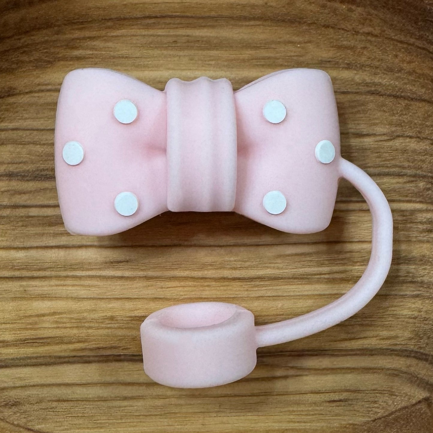 Pink Bow Straw Topper