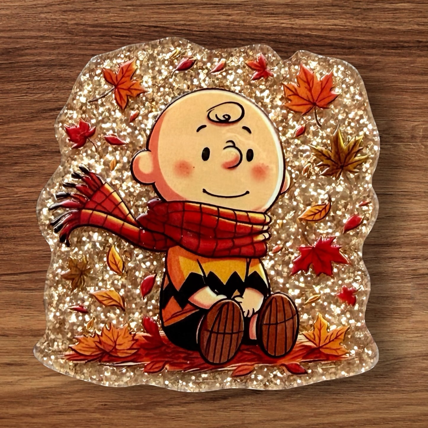Charlie In Leaves Acrylic Flatback