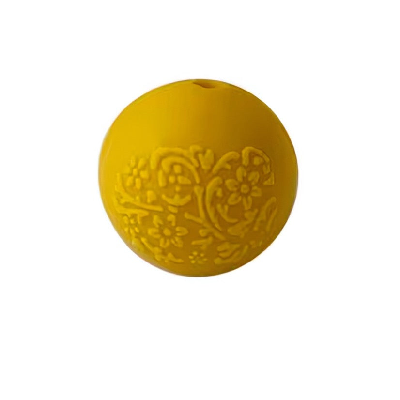 15mm Engraved Silicone Bead