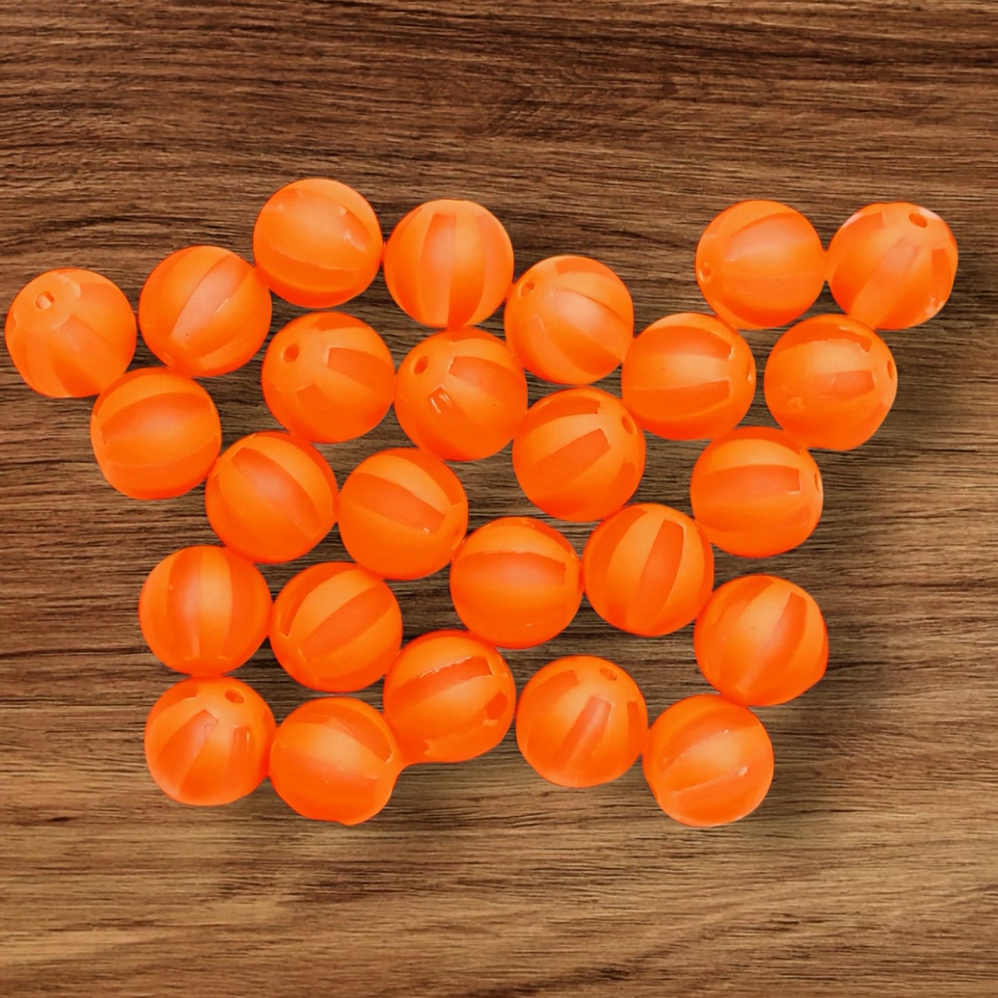 16mm Matte Striped Acrylic Bead