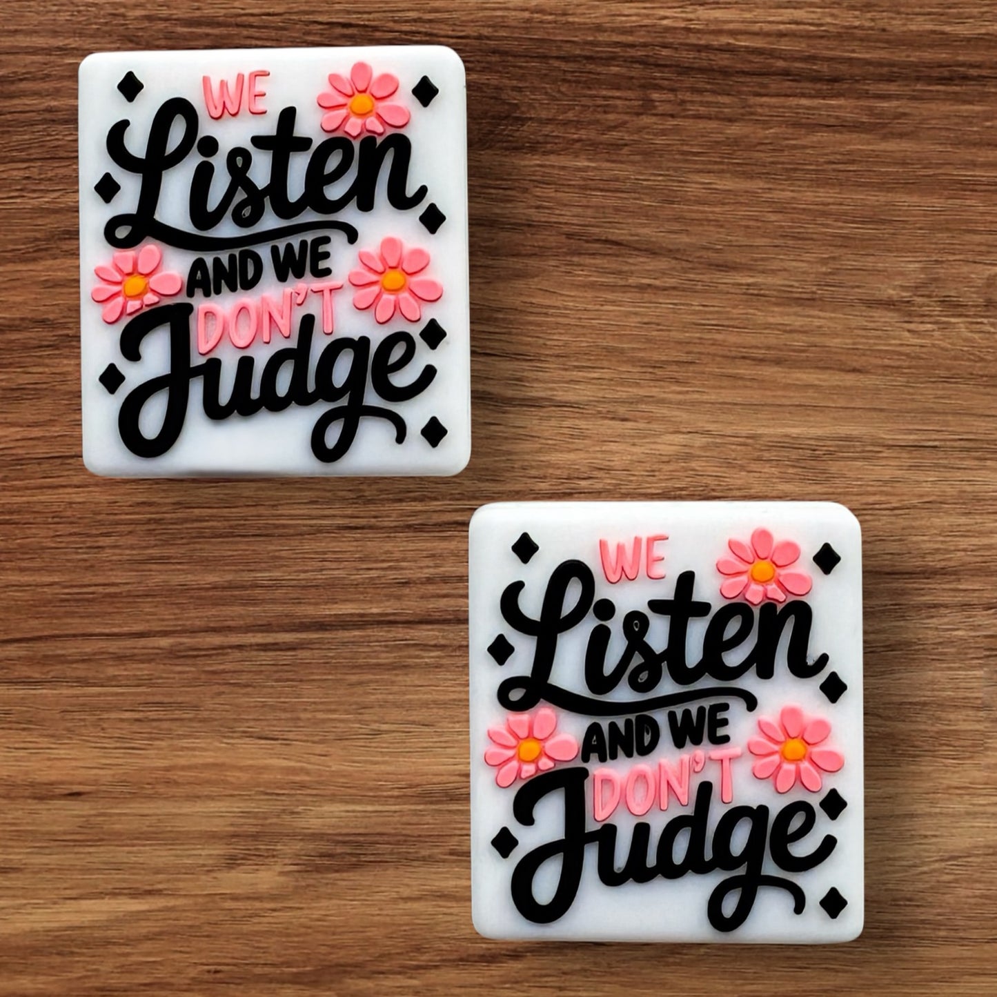 We Listen And We Don’t Judge Focal (White)