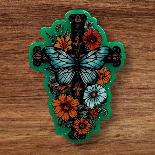 Floral Cross Acrylic Flatback