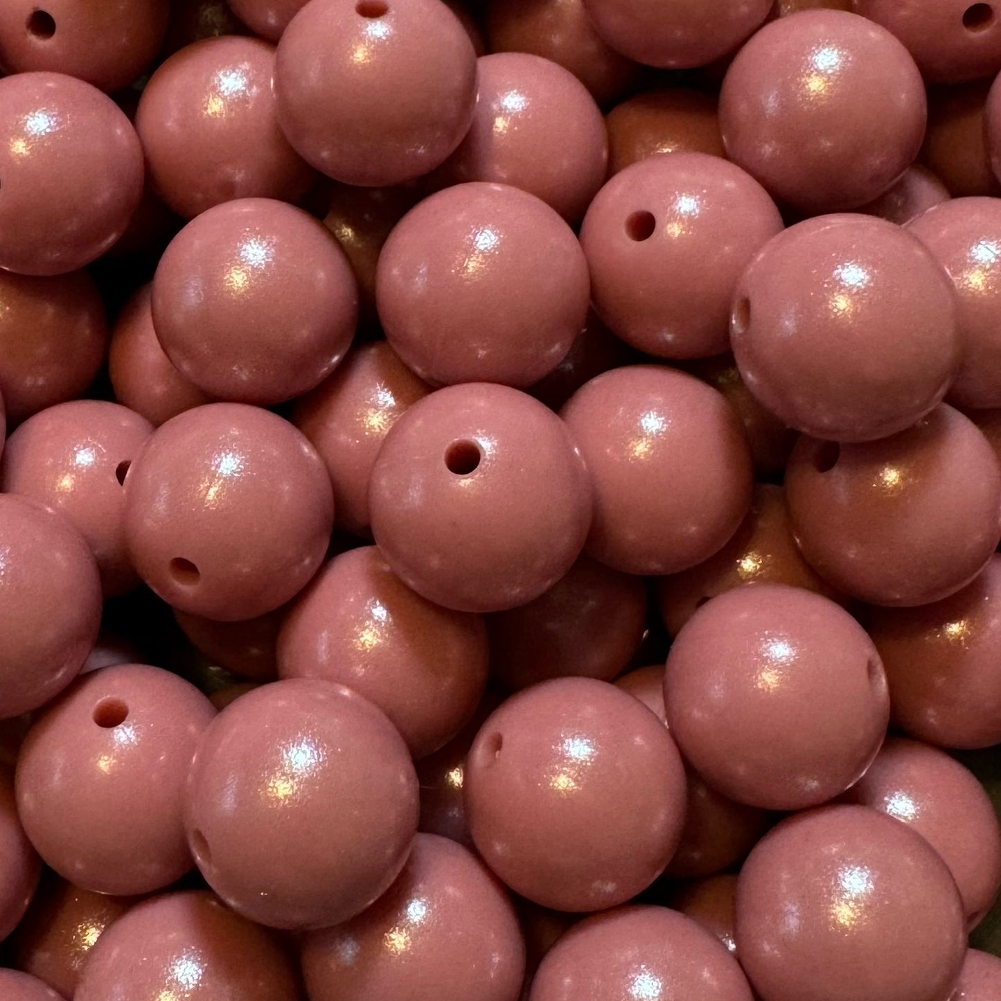 15mm Blush Chameleon Silicone Bead