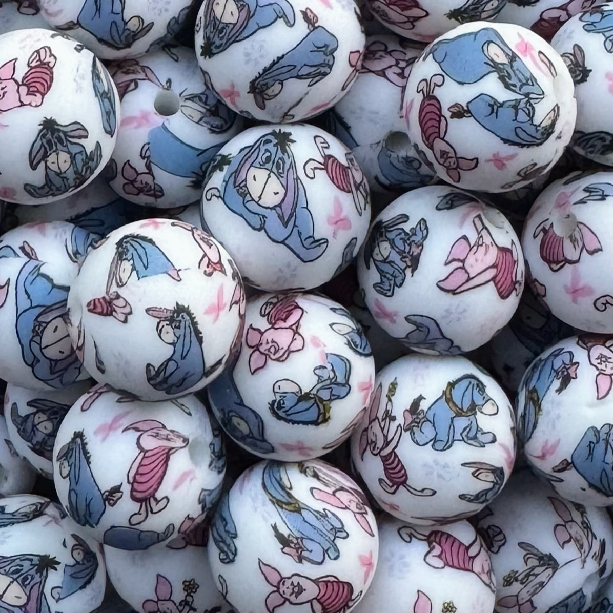 15mm Pig & Donkey Silicone Bead