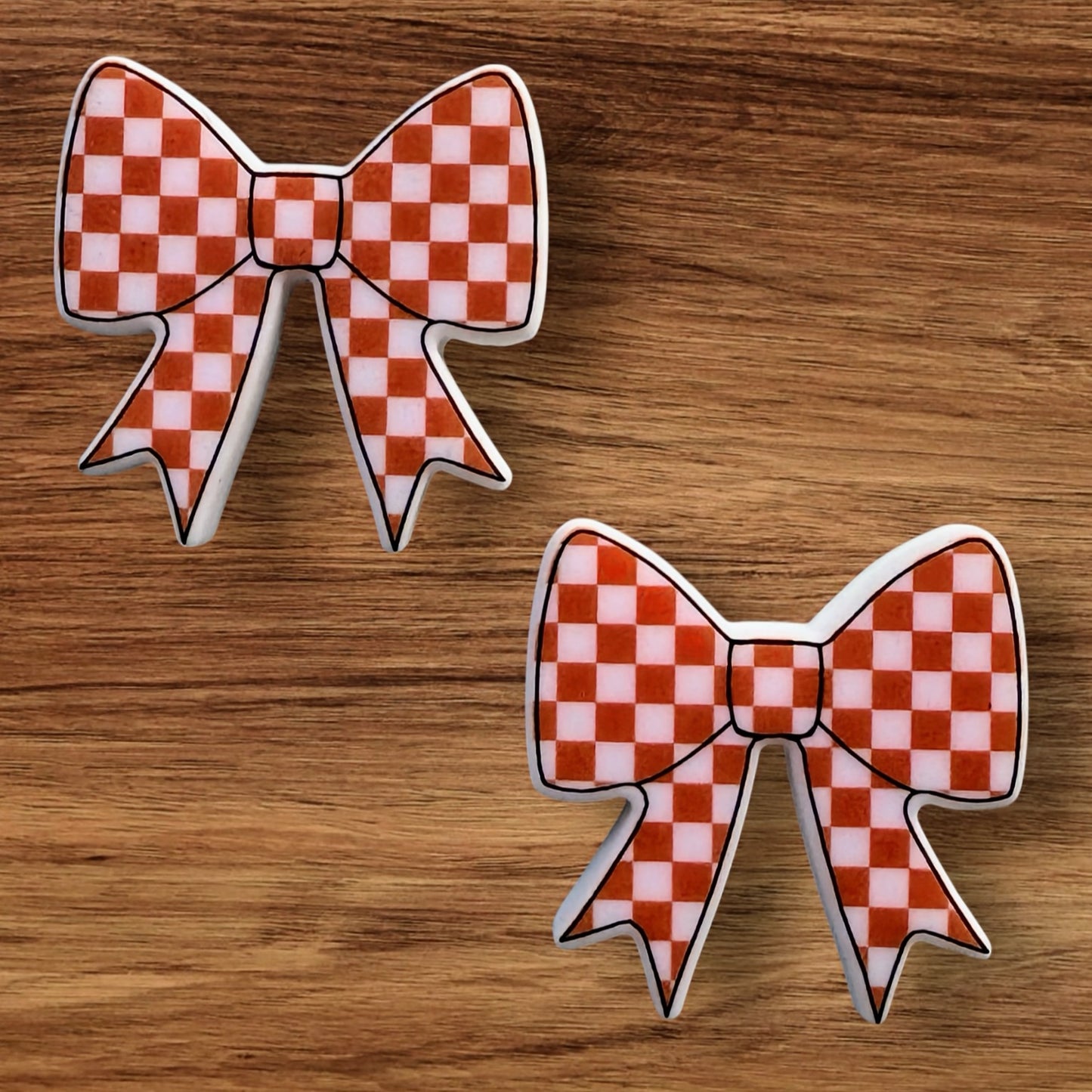 Orange & White Checkered Bow Focal (Custom)