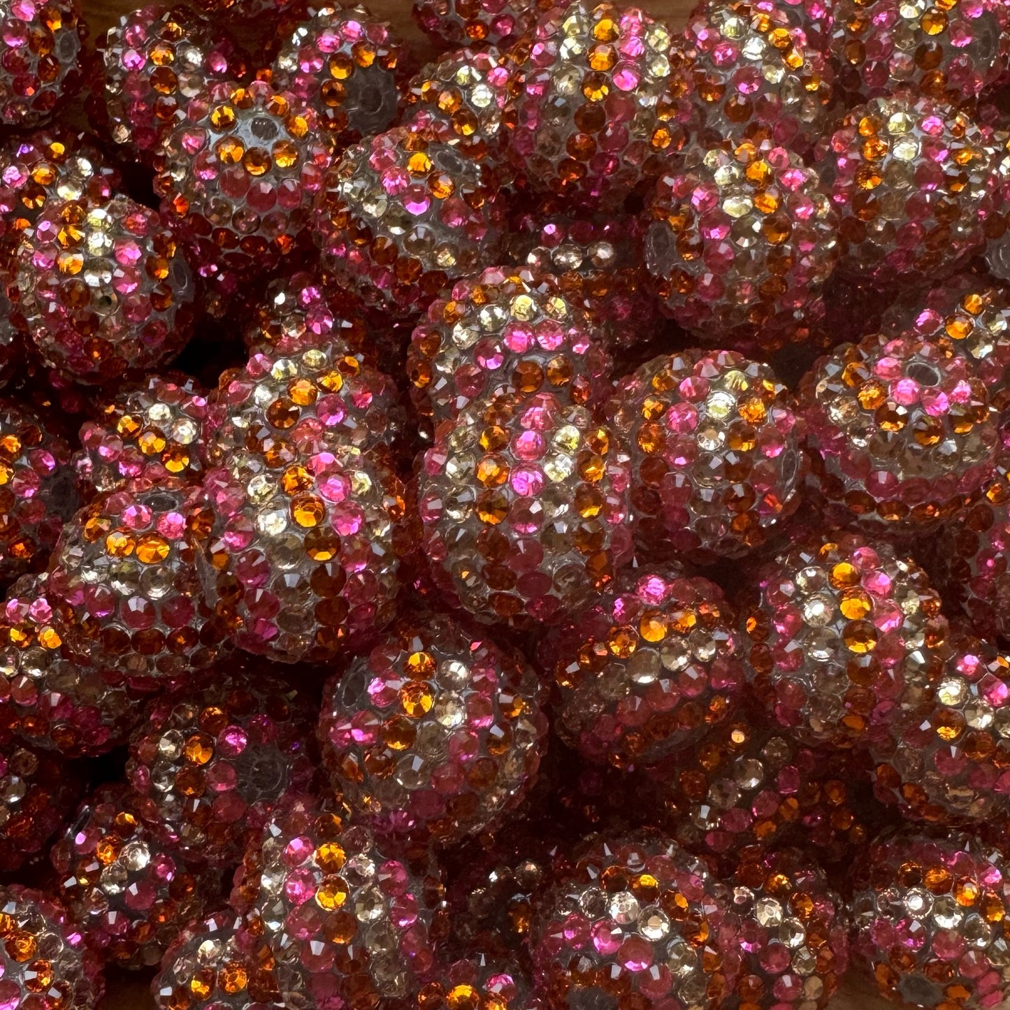 20mm Striped Rhinestone Bead