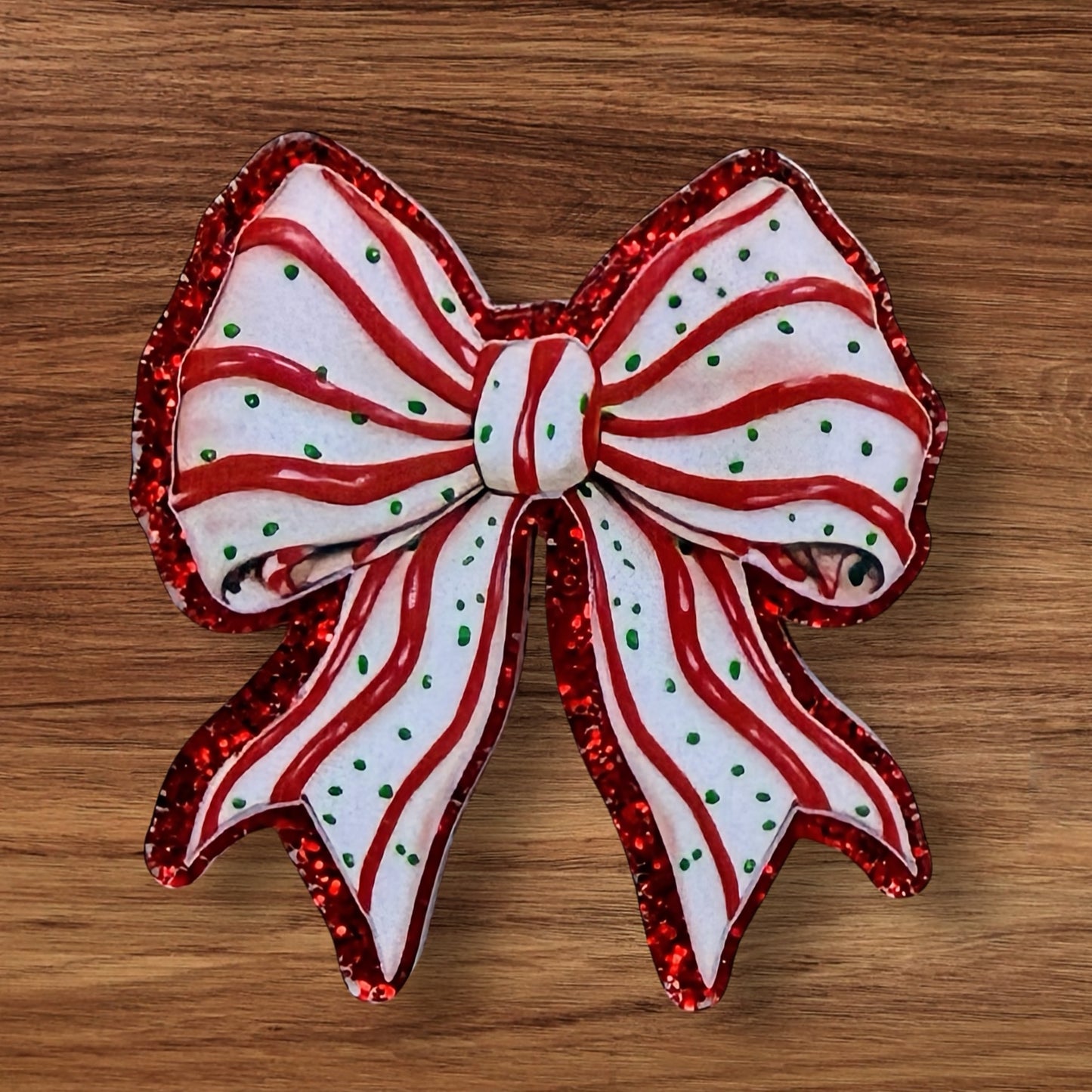 Christmas Tree Cake Bow Acrylic Flatback