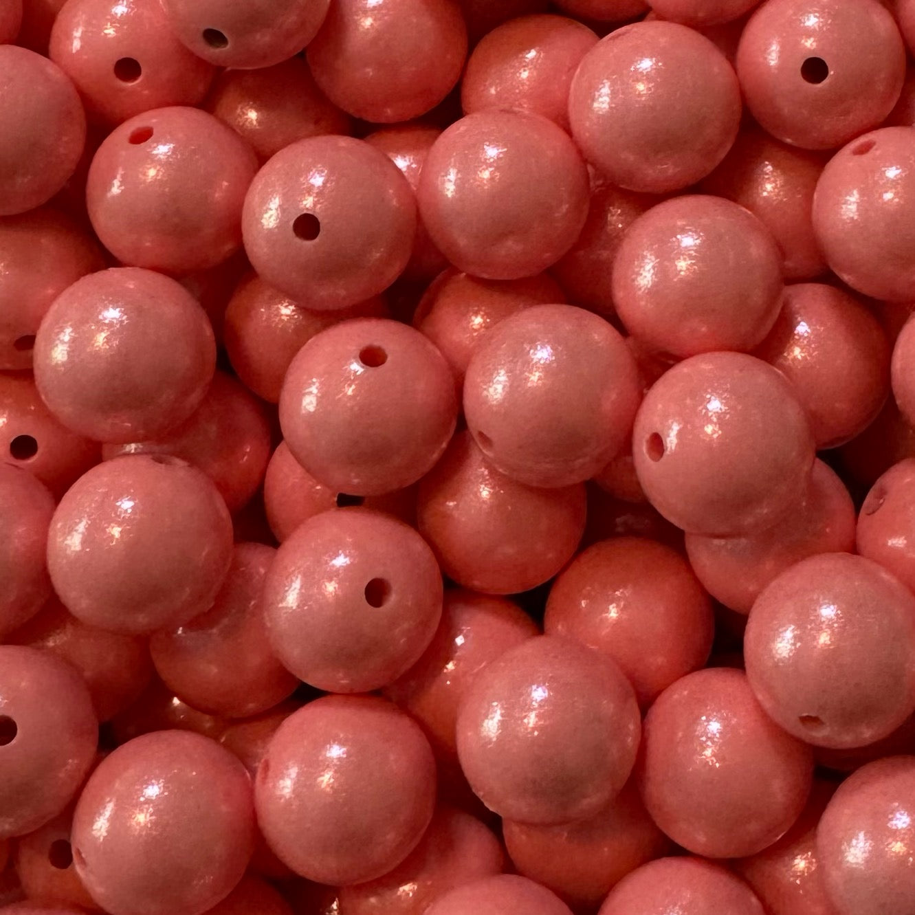 15mm Chameleon Baby Pink Silicone Bead