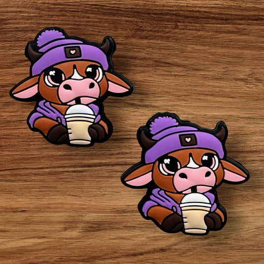 Cow Drinking Ice Coffee Focal