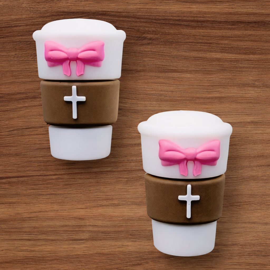 3-D Cup With Bow & Cross Focal