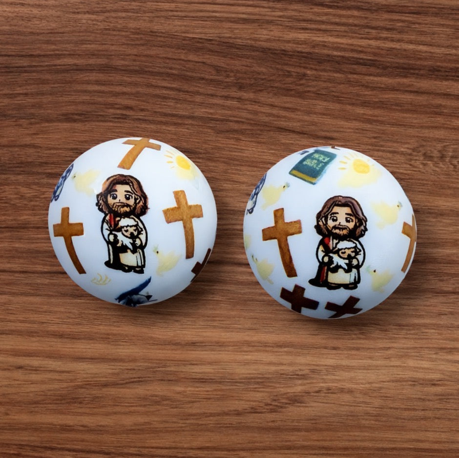 15mm Religious Silicone Bead