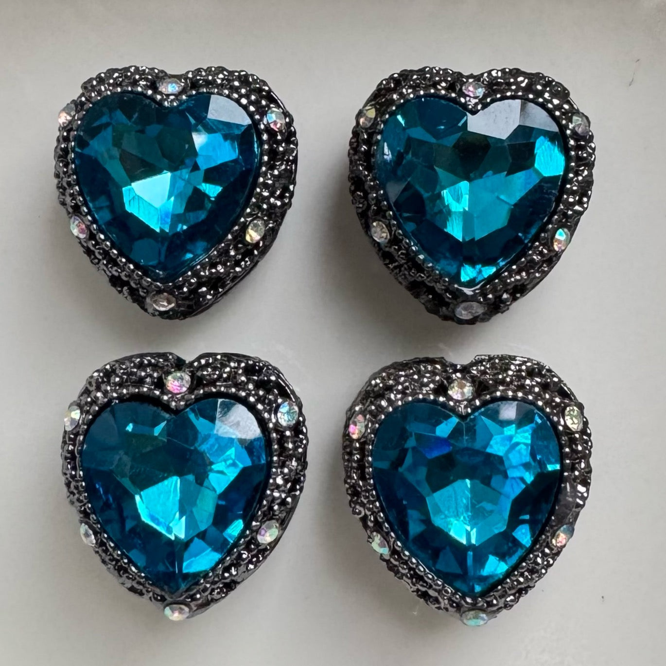 Heart Hematite Blue Gemstone Bead