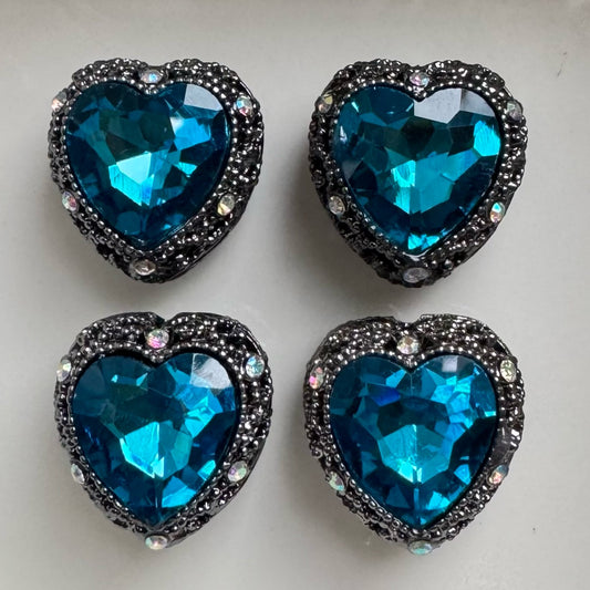 Heart Hematite Blue Gemstone Bead