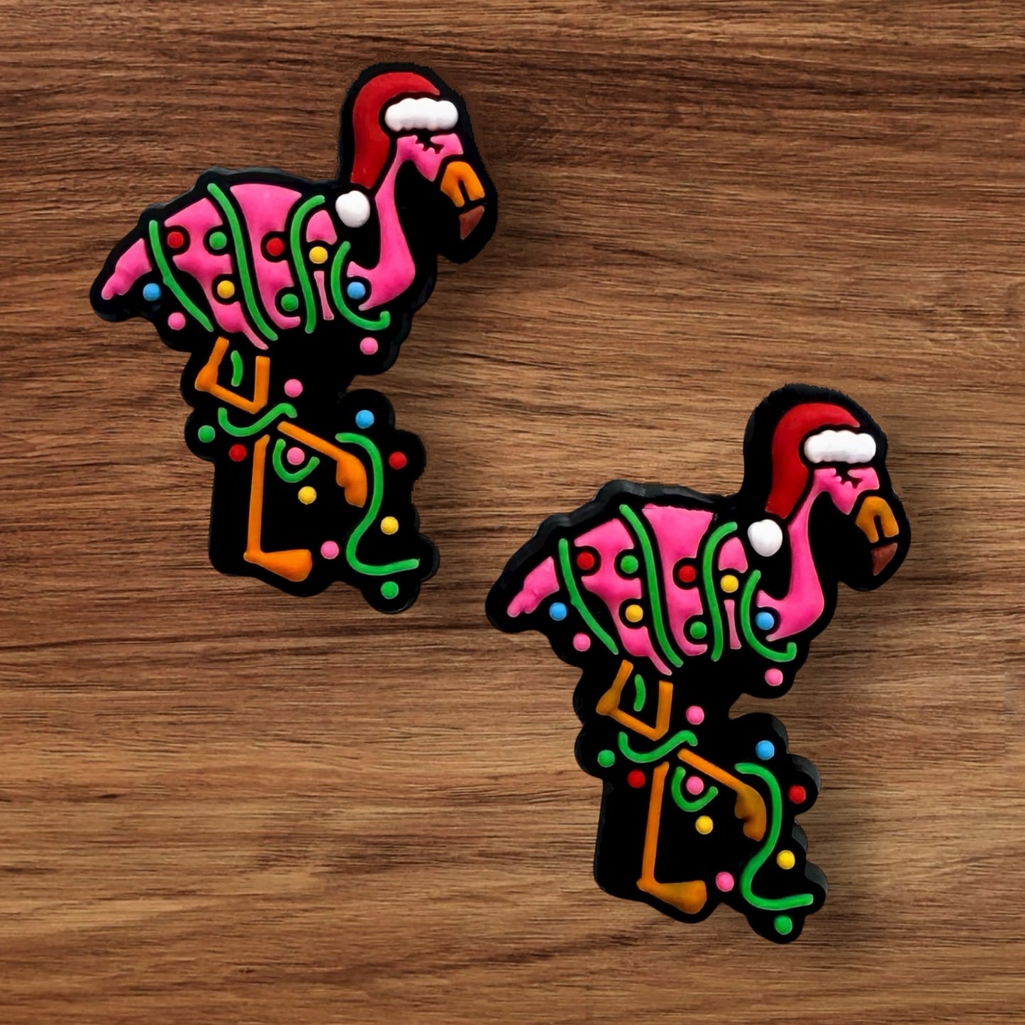 Flamingo Wrapped In Christmas Lights Focal