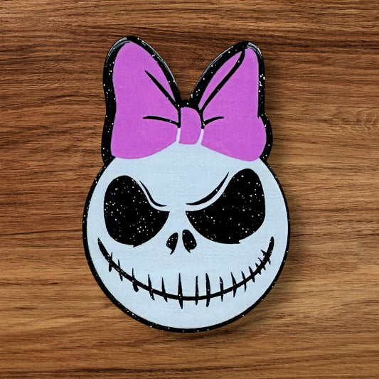 Skeleton With Bow Acrylic Flatback