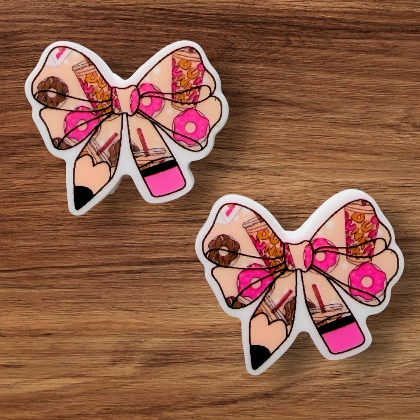 Coffee & Doughnuts Pencil Bow (Custom)