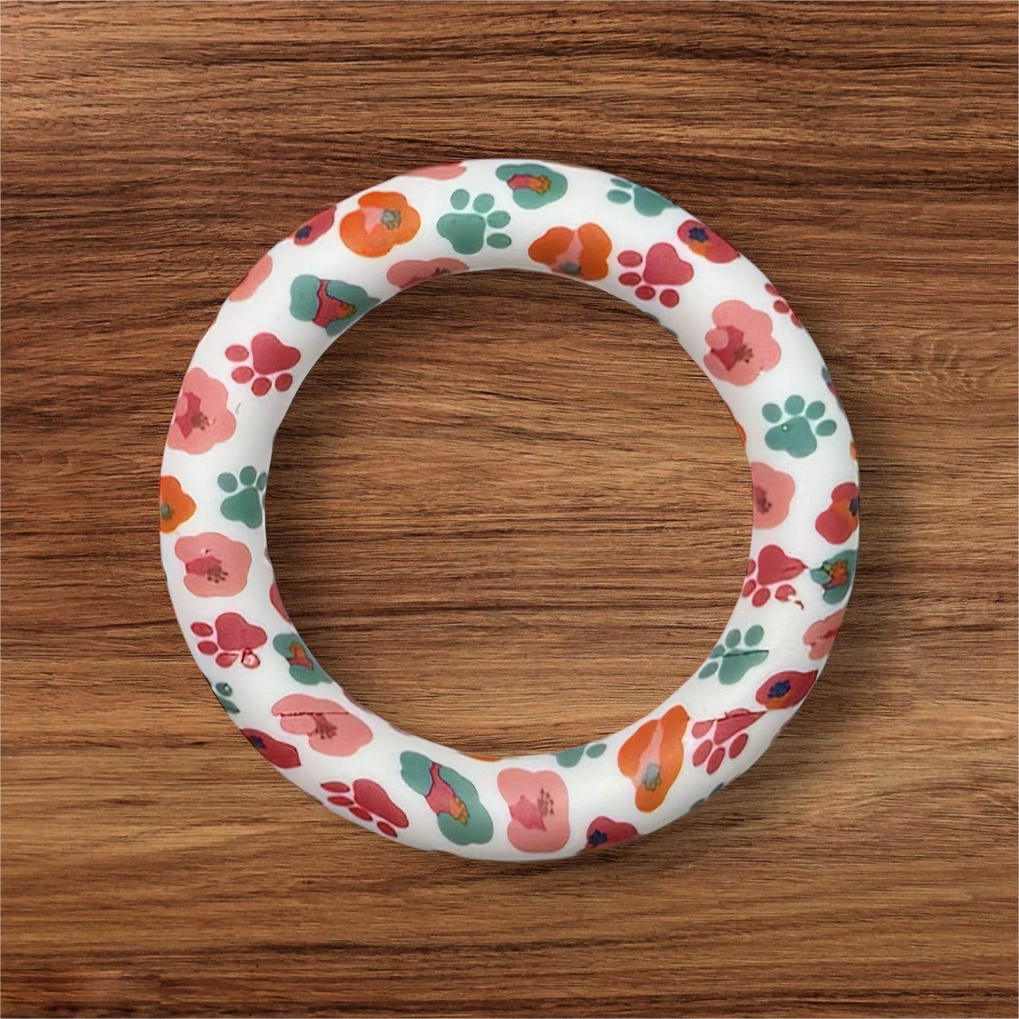 Floral Paw Print Silicone Ring