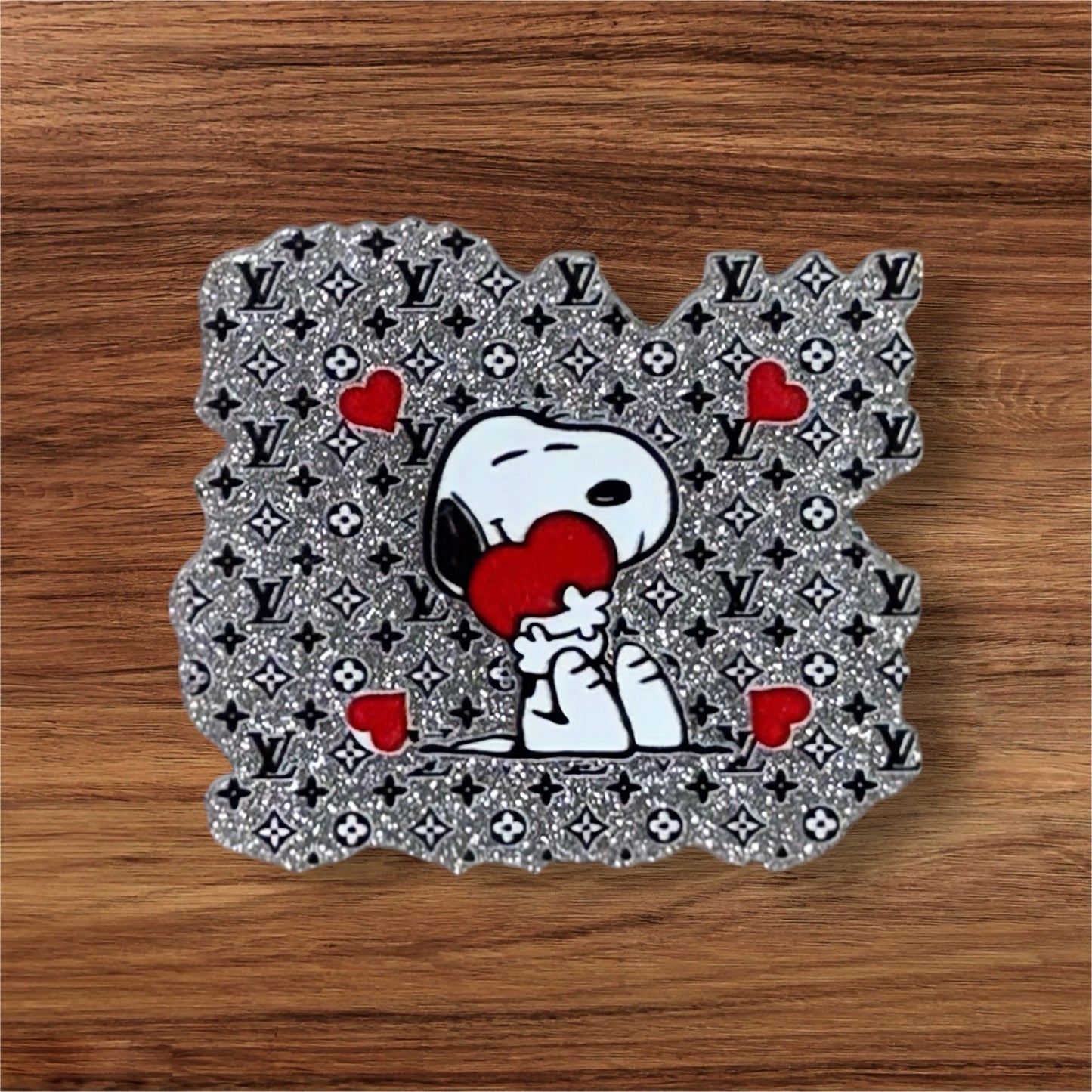 Dog With Heart Acrylic Flatback