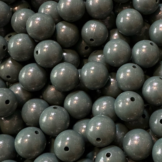 15mm Chameleon Dark Gray Silicone Bead