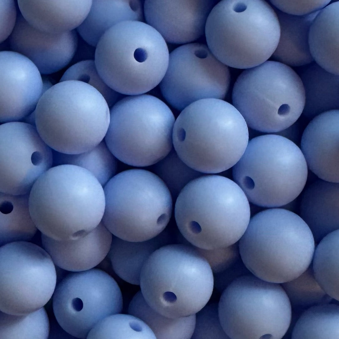 15mm Sky Blue Silicone Bead