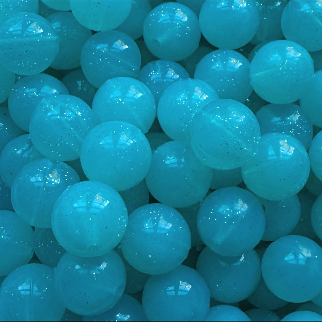 15mm Blue Jelly Silicone Bead