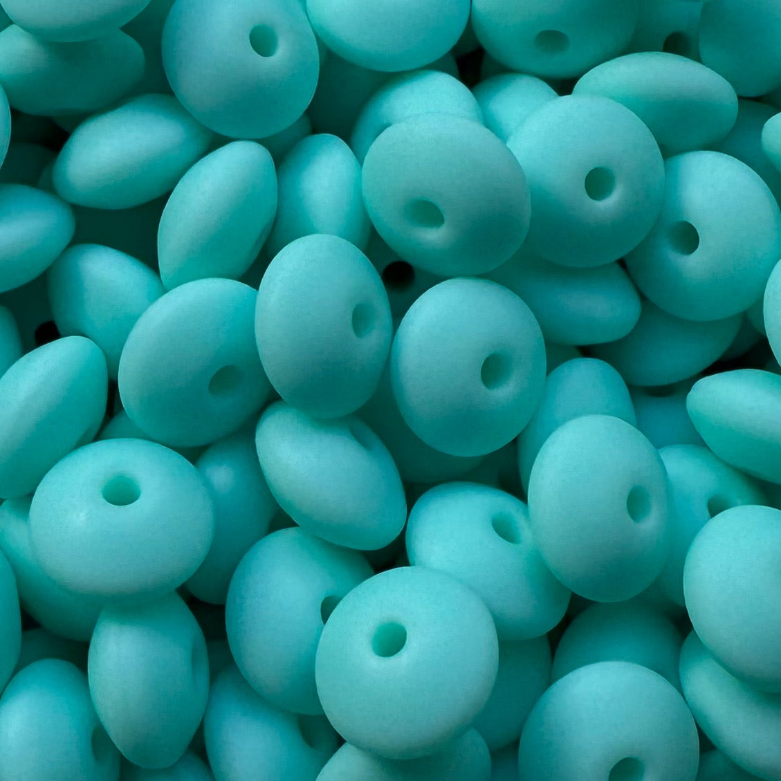 12mm Sky blue Silicone Lentil Bead