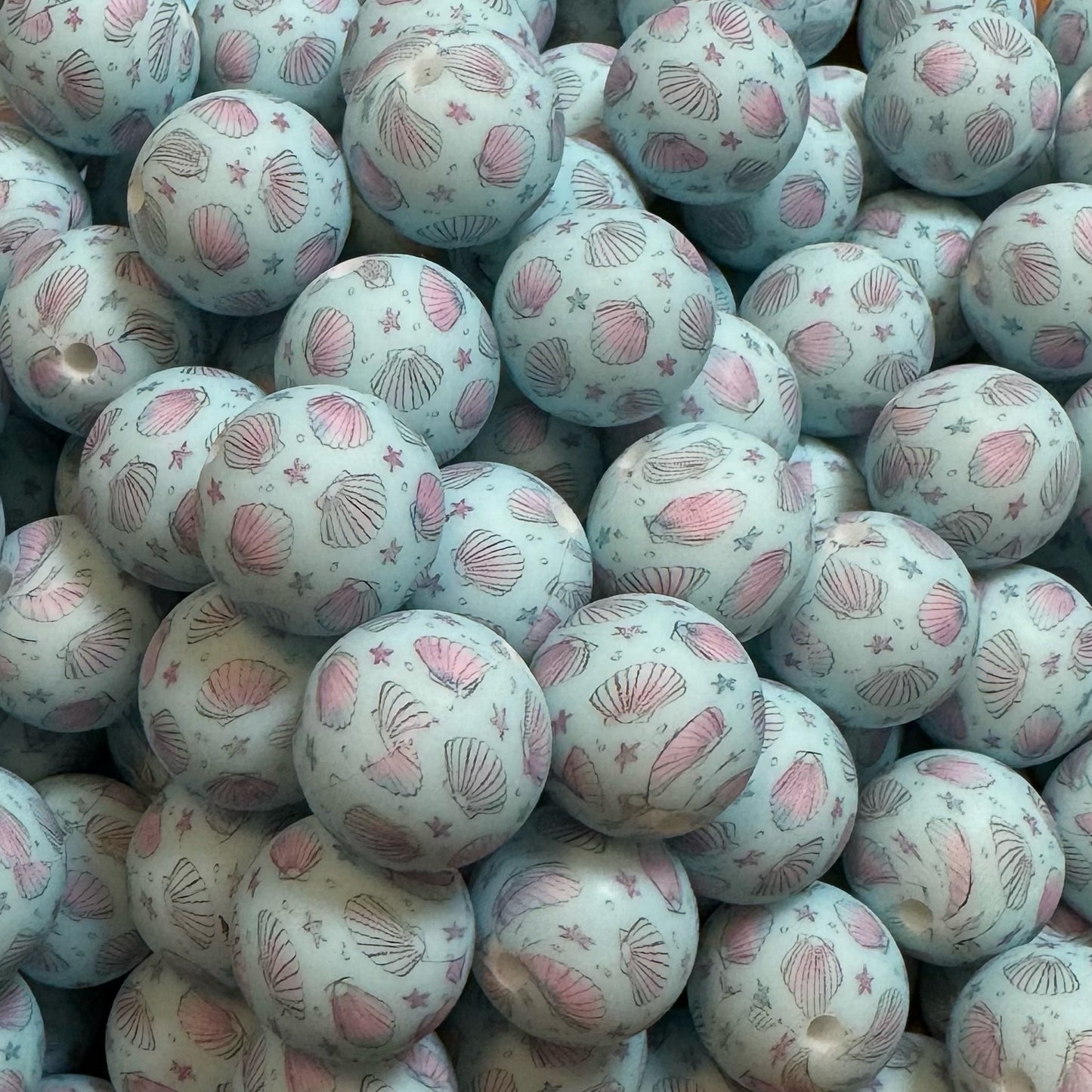 15mm Seashells Silicone Bead